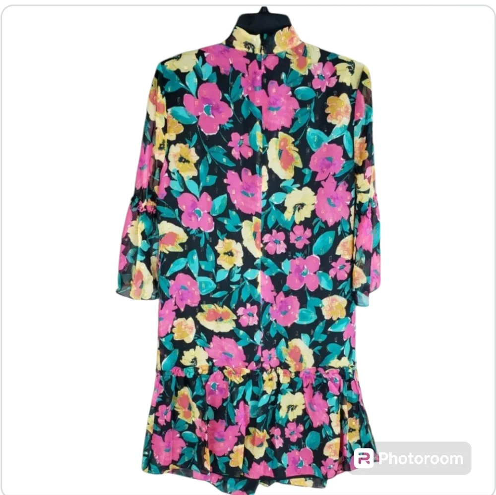 NWT Tahari Summer Shift Floral Print Mini Dress sz 10 - Picture 4 of 14